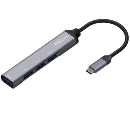 Hub USB Tipo-C Aisens A109-0541/ 4xUSB/ Gris - Frikibase