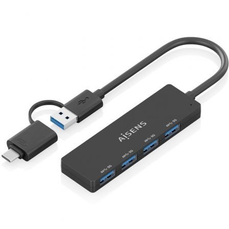Hub USB Tipo-C + USB 3.1 Aisens A109-0987/ 4xUSB - Frikibase