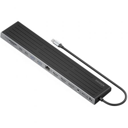 Docking USB Tipo-C Aisens ASUC-13P042-GR/ 2xUSB Tipo-C/ 1xUSB Tipo-C PD/ 2xUSB/ 2xHDMI/ 1xDisplayPort/ 1xLector de Tarjetas/ 1xJack 3.5mm/ 1xRJ45/Gris - Frikibase