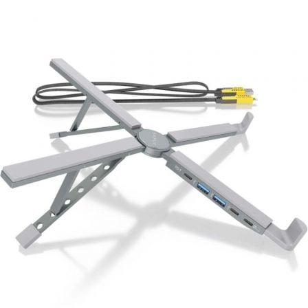 Soporte de Mesa - Docking USB Tipo-C Aisens ASUC-4P021-GR/ 2xUSB/ 1xUSB Tipo-C/ 1xUSB Tipo-C PD/ Gris - Frikibase