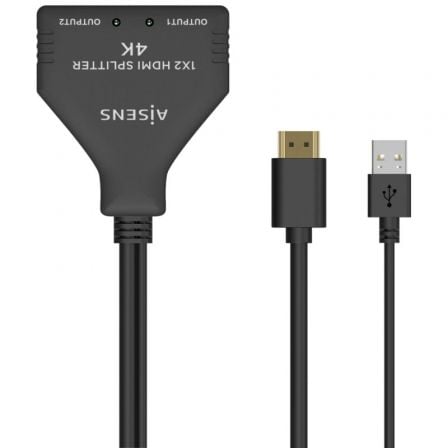 Cable Duplicador HDMI 4K Aisens A123-0654/ 2x HDMI Hembra - HDMI Macho - USB Macho/ 30cm/ Negro - Frikibase