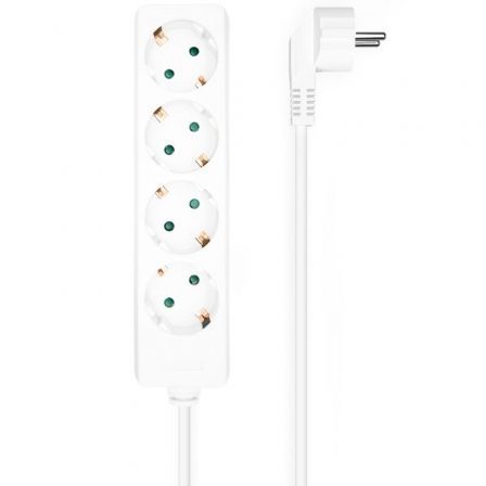 Regleta Aisens A154-0533/ 4 Tomas de Corriente/ Cable 1.4m/ Blanco - Frikibase