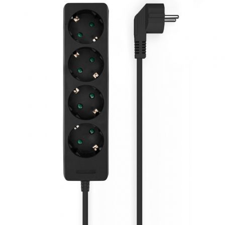 Regleta Aisens A154-0534/ 4 Tomas de Corriente/ Cable 1.4m/ Negro - Frikibase