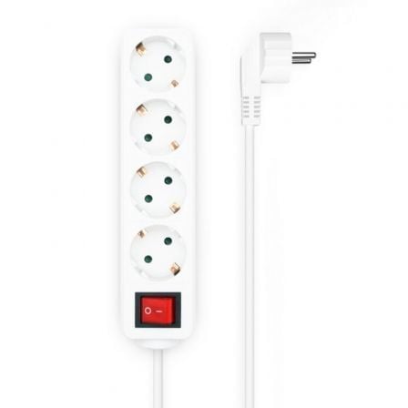 Regleta con Interruptor Aisens A154-0649/ 4 Tomas de Corriente/ Cable 1.4m/ Blanco - Frikibase