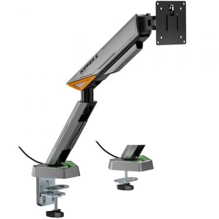 Soporte de Mesa Gaming para Monitor Aisens DT49TSRRGB-347/ Giratorio/ Inclinable/ hasta 16kg/ con Iluminación RGB - Frikibase