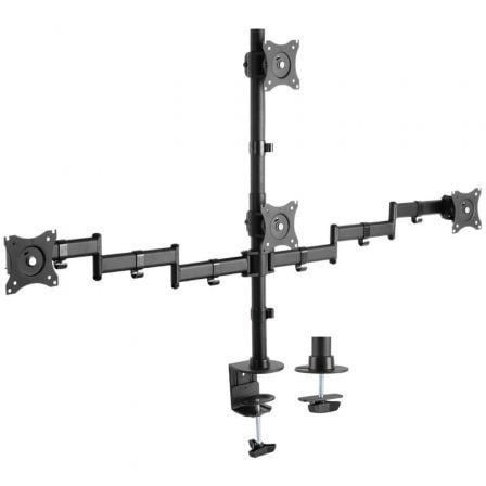 Soporte de Mesa para 4 Monitores y TV Aisens DT27TSR-379/ Giratorio/ Inclinable/ hasta 8kg - Frikibase