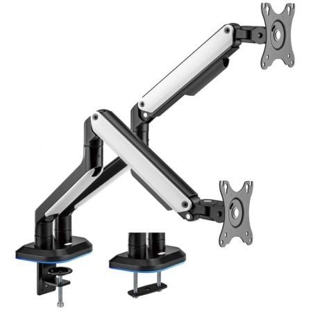 Soporte Gaming para 2 Monitores Aisens DT32TSR-297/ hasta 9kg/ con Iluminación RGB - Frikibase