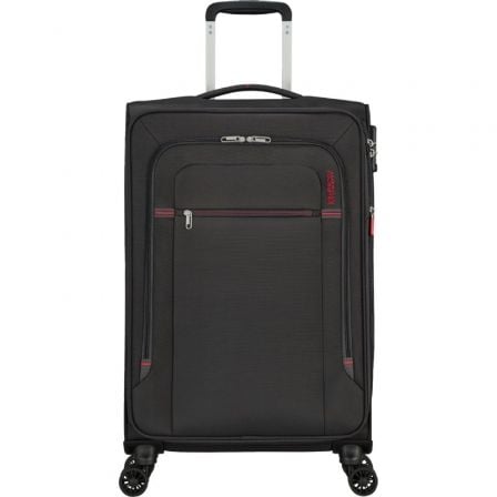 Maleta Mediana American Tourister Crosstrack Spinner Expansible 67cm/ 67.5x42x27.5cm/ 4 Ruedas/ Gris y Rojo - Frikibase