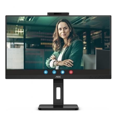 Monitor Profesional AOC 24P3QW 23.8"/ Full HD/ Webcam/ Multimedia/ Regulable en altura/ Negro - Frikibase