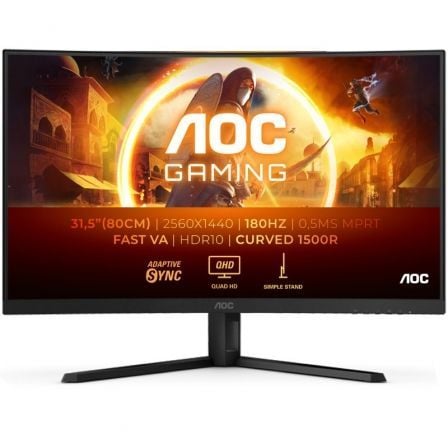 Monitor Gaming Curvo AOC CQ32G4VE 31.5"/ QHD/ 0.5ms/ 180Hz/ VA/ Negro - Frikibase