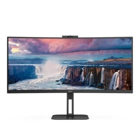 Monitor Profesional Curvo Ultrapanorámico AOC CU34V5CW/BK 34"/ UWQHD/ Webcam/ Multimedia/ Regulable en altura/ Negro - Frikibase