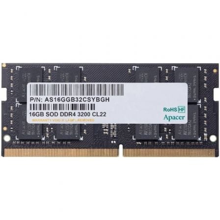 Memoria RAM Apacer AS16GGB32CSYBGH 16GB/ DDR4/ 3200MHz/ 1.2V/ CL22/ SODIMM - Frikibase