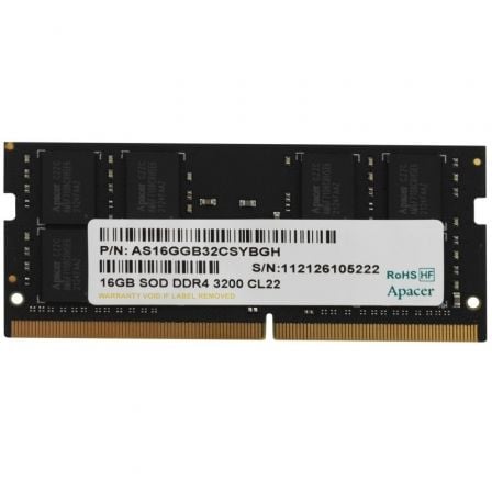 Memoria RAM Apacer ES.16G21.GSH 16GB/ DDR4/ 3200MHz/ 1.2V/ CL22/ SODIMM - Frikibase