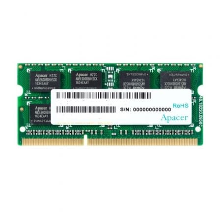 Memoria RAM Apacer DS.04G2K.KAM 4GB/ DDR3/ 1600MHz/ 1.5V/ CL11/ SODIMM - Frikibase