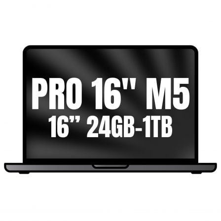 Apple Macbook Pro 16"/ M5 Pro 18-Core CPU/ 24GB/ 1TB SSD/ 20-Core GPU/ Negro Espacial - Frikibase