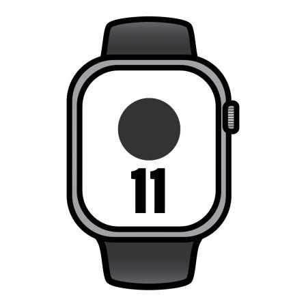 Apple Watch Series 11/ GPS/ 42mm/ Gris espacial/ Correa Deportiva Negra (M/L) - Frikibase