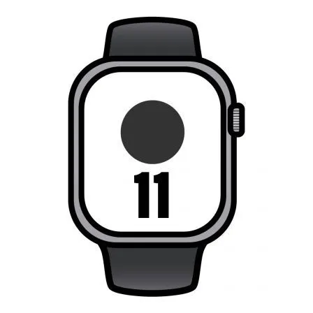 Apple Watch Series 11/ GPS/ 42mm/ Gris espacial/ Correa Deportiva Negra (M/L) - Frikibase