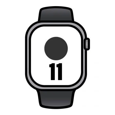 Apple Watch Series 11/ GPS/ Cellular/ 42mm/ Gris Espacial/ Correa Deportiva Negra (S/M) - Frikibase