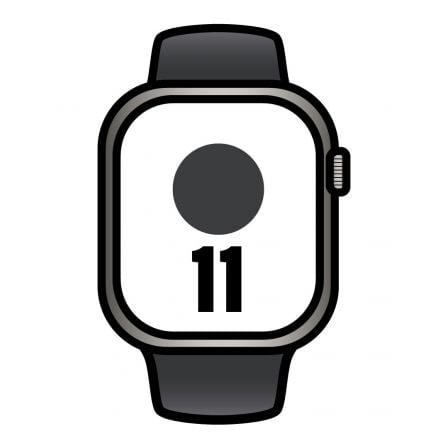 Apple Watch Series 11/ GPS/ Cellular/ 42mm/ Titanio Negro/ Pizarra Correa Deportiva Negro (S/M) - Frikibase