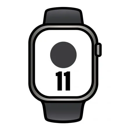 Apple Watch Series 11/ GPS/ Cellular/ 42mm/ Titanio Negro/ Pizarra Correa Deportiva Negro (S/M) - Frikibase