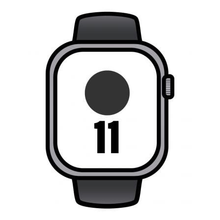Apple Watch Series 11/ GPS/ Cellular/ 46mm/ Aluminio Gris Espacial/ Correa Deportiva Negra S/M - Frikibase