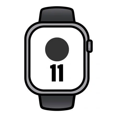 Apple Watch Series 11/ GPS/ Cellular/ 46mm/ Aluminio Gris Espacial/ Correa Deportiva Negra S/M - Frikibase