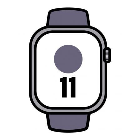 Apple Watch Series 11/ GPS/ Cellular/ 46mm/ Aluminio Plata/ Correa Deportiva Niebla Lila S/M - Frikibase