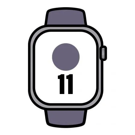 Apple Watch Series 11/ GPS/ Cellular/ 46mm/ Aluminio Plata/ Correa Deportiva Niebla Lila S/M - Frikibase