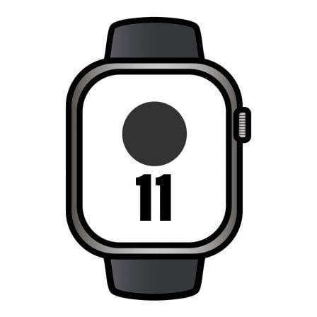 Apple Watch Series 11/ GPS/ Cellular/ 46mm/ Titanio Negro Pizarra/ Correa Deportiva Negra S/M - Frikibase