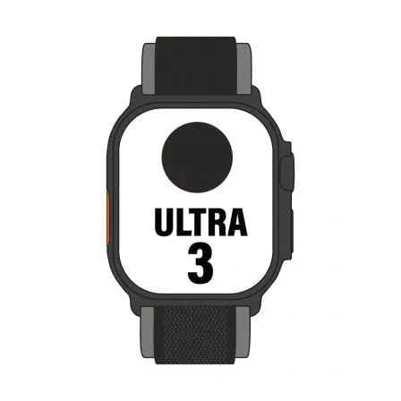 Apple Watch Ultra 3/ GPS/ Cellular/ 49mm/ Caja Titanio Negro/ Correa Trail Loop Negra S/M - Frikibase