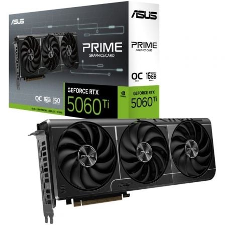 Tarjeta Gráfica Asus Prime GeForce RTX 5060 Ti OC Edition/ 16GB GDDR7 - Frikibase