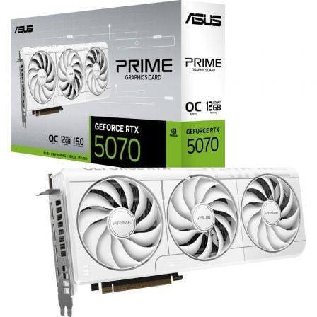 Tarjeta Gráfica Asus Prime GeForce RTX 5070 White OC Edition/ 12GB GDDR7 - Frikibase