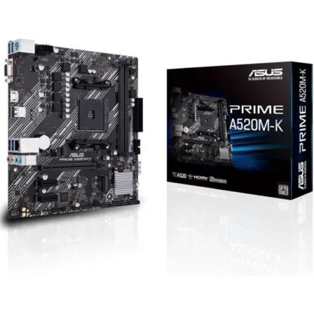 Placa Base Asus Prime A520M-K Socket AM4/ DDR4/ PCIe 3.0/ Micro ATX - Frikibase