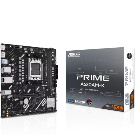 Placa Base Asus A620AM-K Socket AM5/ DDR5/ PCIe 4.0/ Micro ATX - Frikibase