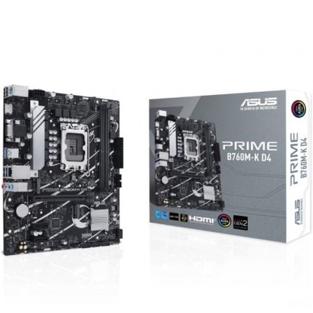 Placa Base Asus Prime B760M-K D4 Socket 1700/ DDR4/ PCIe 4.0/ Micro ATX - Frikibase