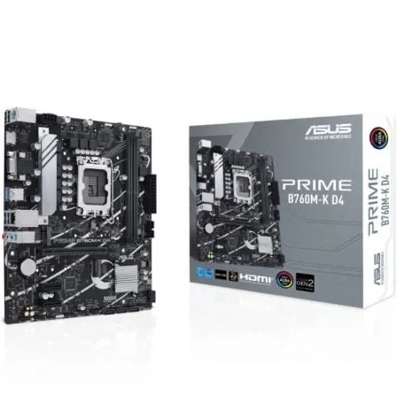 Placa Base Asus Prime B760M-K D4 Socket 1700/ DDR4/ PCIe 4.0/ Micro ATX - Frikibase