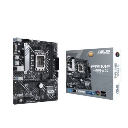 Placa Base Asus Prime H610M-A D4-CSM/ Socket 1700/ DDR4/ PCIe 4.0/ Micro ATX - Frikibase