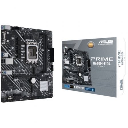 Placa Base Asus Prime H610M-E D4-CSM/ Socket 1700/ DDR4/ PCIe 4.0/ Micro ATX - Frikibase