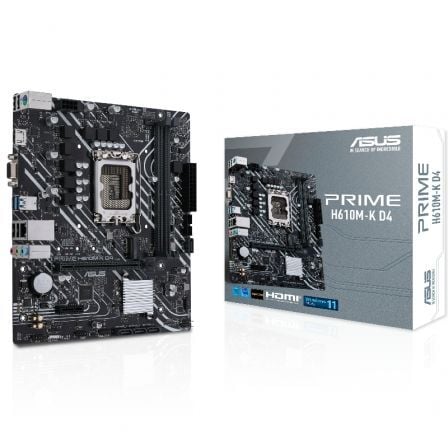 Placa Base Asus Prime H610M-K D4/ Socket 1700/ DDR4/ PCIe 4.0/ Micro ATX - Frikibase