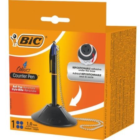 Bolígrafo de Tinta de Aceite Retráctil Bic 527507/ Azul/ Incluye Base + Cadena - Frikibase