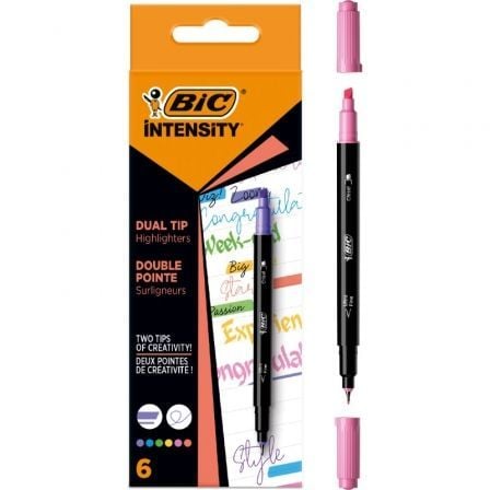 Marcadores Punta Biselada y Punta Fina Bic Intensity Dual Tip 503828/ Colores Surtidos - Frikibase