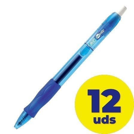 Caja de Bolígrafos de Tinta de Gel Bic Gelocity 526274/ 12 unidades/ Azules - Frikibase
