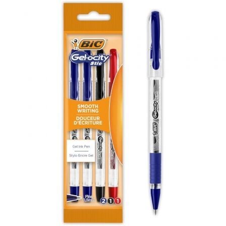 Bolígrafos de Tinta de Gel Retráctil Bic Gelocity Stic 992599/ 4 unidades/ Surtidos - Frikibase