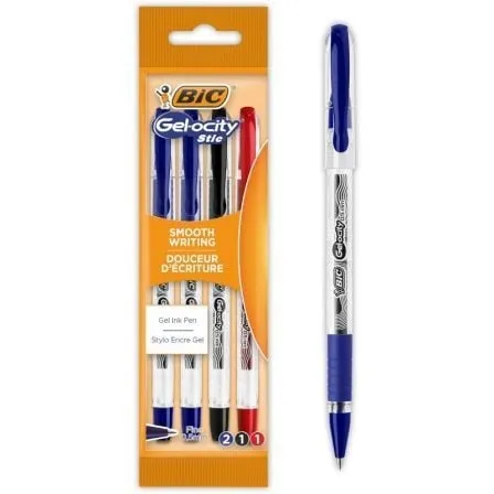 Bolígrafos de Tinta de Gel Retráctil Bic Gelocity Stic 992599/ 4 unidades/ Surtidos - Frikibase