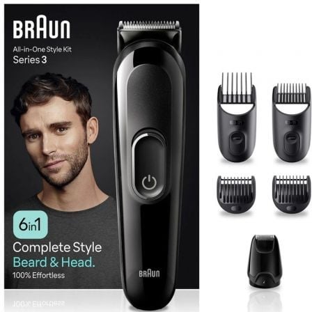 Afeitadora Braun All in One 6 en 1 Style Kit Series 3 MGK3410/ con batería/ 6 Accesorios - Frikibase