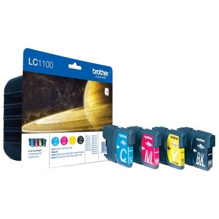 Cartucho de Tinta Original Brother LC-1100VALBP/ Multipack/ Cian/ Magenta/ Amarillo/ Negro - Frikibase