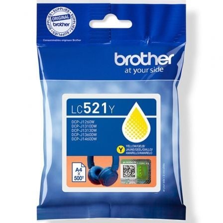 Cartucho de Tinta Original Brother LC521Y/ Amarillo - Frikibase