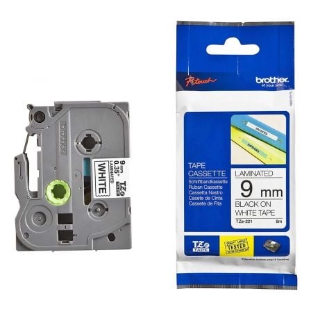 Cinta Laminada Original Rotuladora Brother TZe-221/ Blanca - Frikibase