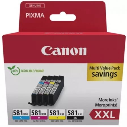 Cartucho de Tinta Original Canon CLI-581XXL Multipack Alta Capacidad/ Cian/ Magenta/ Amarillo/ Negro - Frikibase