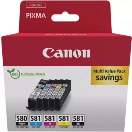 Cartucho de Tinta Original Canon PGI-580 PB + CLI-581Multipack/ Cian/ Magenta/ Amarillo/ Negro - Frikibase